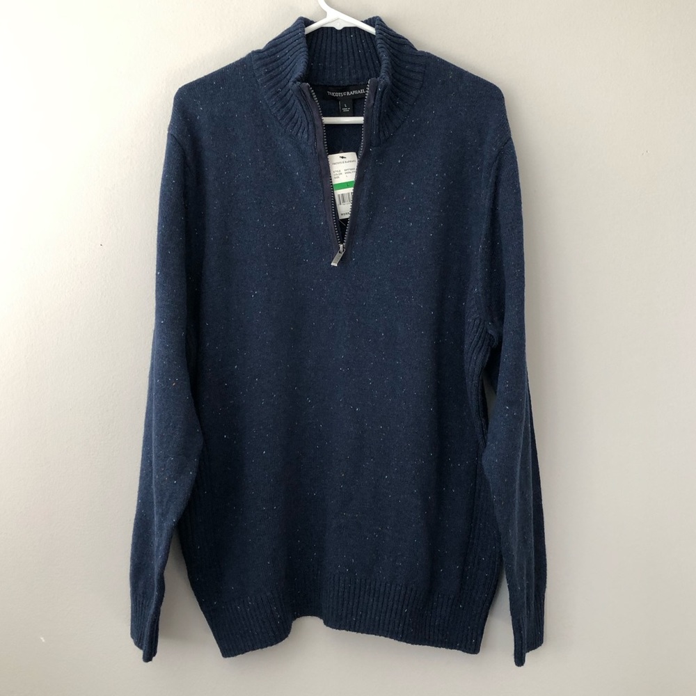 Blue Quarter Zip Sweater